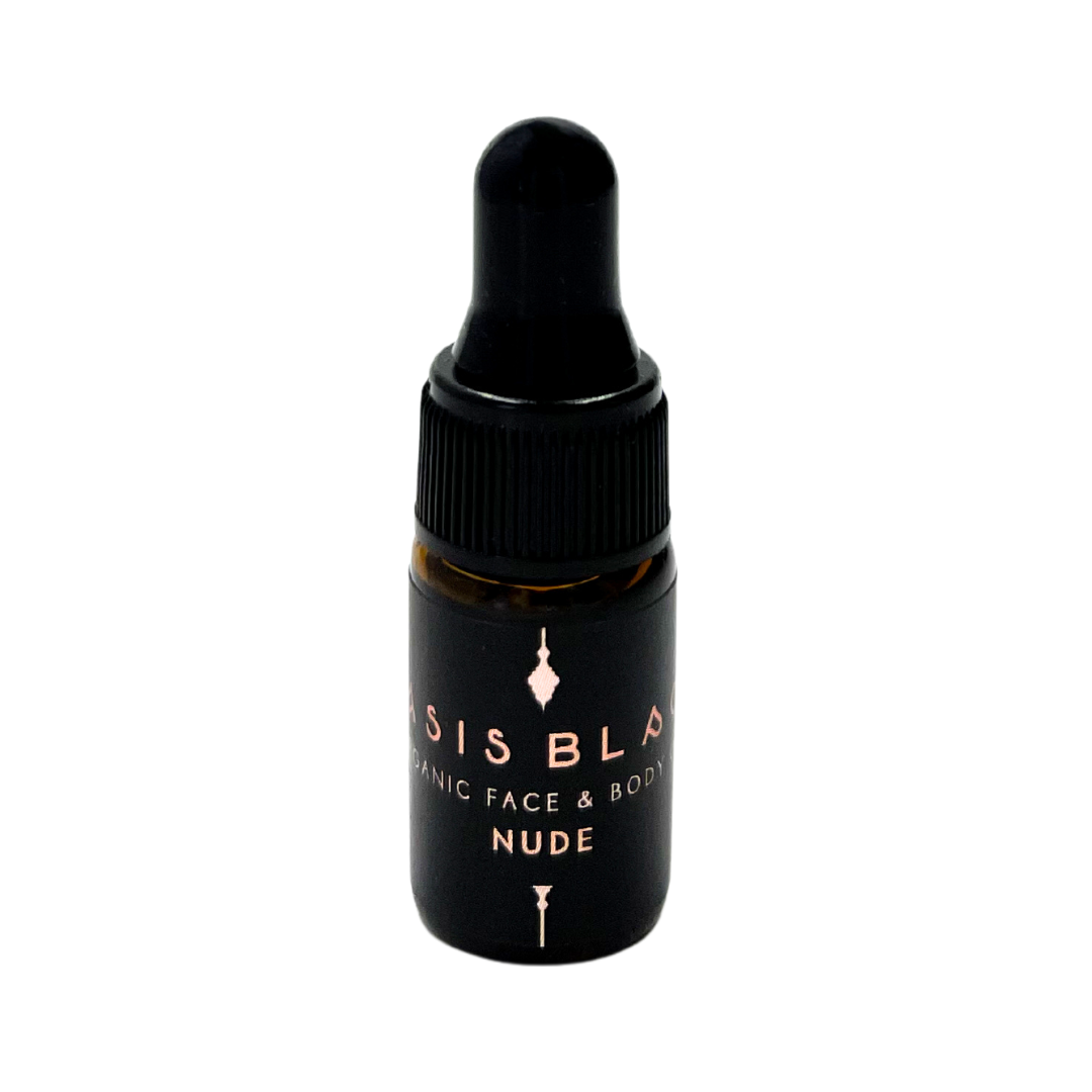 100% Organic and All Natural Face & Body Oil Featuring Black Seed Oil – NUDE – Slightly nutty neutral scent with No Essential Oils packaged in 3ml Amber Glass Dropper Bottle - Non Greasy, Multi-Purpose, Fast Absorbing, Vegan Friendly, Nutrient Dense, Eco-friendly, Sustainable, Waterless and Unisex Skincare Oils made by Oasis Black – Organic Botanical Skincare - Born in Morocco, Made in small handmade batches in the Byron Bay region