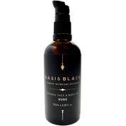 100% Organic and All Natural Face & Body Oil Featuring Black Seed Oil – NUDE – Slightly nutty neutral scent with No Essential Oils packaged in 100ml Amber Glass Bottle - Non Greasy, Multi-Purpose, Fast Absorbing, Vegan Friendly, Nutrient Dense, Eco-friendly, Sustainable, Waterless and Unisex Skincare Oils made by Oasis Black – Organic Botanical Skincare - Born in Morocco, Made in small handmade batches in the Byron Bay region